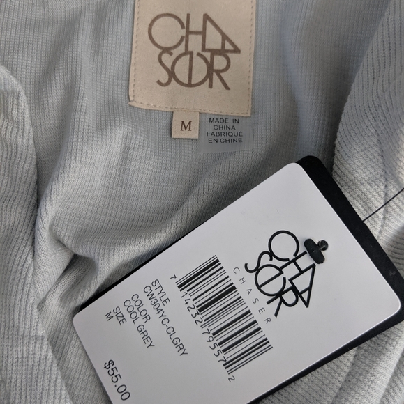 Chaser Strappy Ribbed Grey Shirt Tail Tank NWT - M - Picture 8 of 8